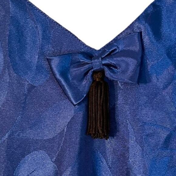 Victorias Secret Gold Label Lingerie Womens Size M Blue Black Satin Sexy Vintage - Picture 6 of 6